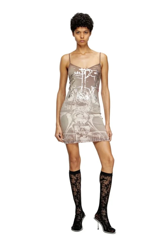 d-longy Mini-robe avec imprimé métallisé