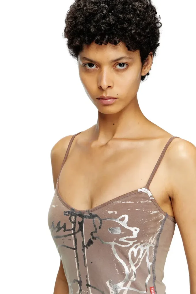 d-longy Mini-robe avec imprimé métallisé