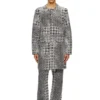 d-lot-fsh Manteau en denim jacquard Prince de Galles