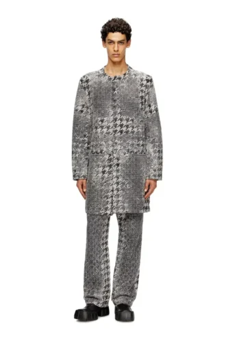 d-lot-fsh Manteau en denim jacquard Prince de Galles