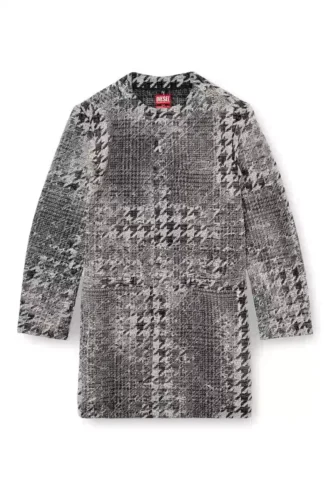 d-lot-fsh Manteau en denim jacquard Prince de Galles