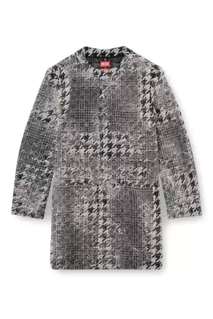d-lot-fsh Manteau en denim jacquard Prince de Galles