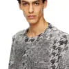 d-lot-fsh Manteau en denim jacquard Prince de Galles