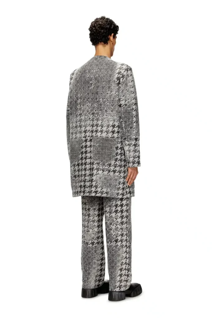 d-lot-fsh Manteau en denim jacquard Prince de Galles