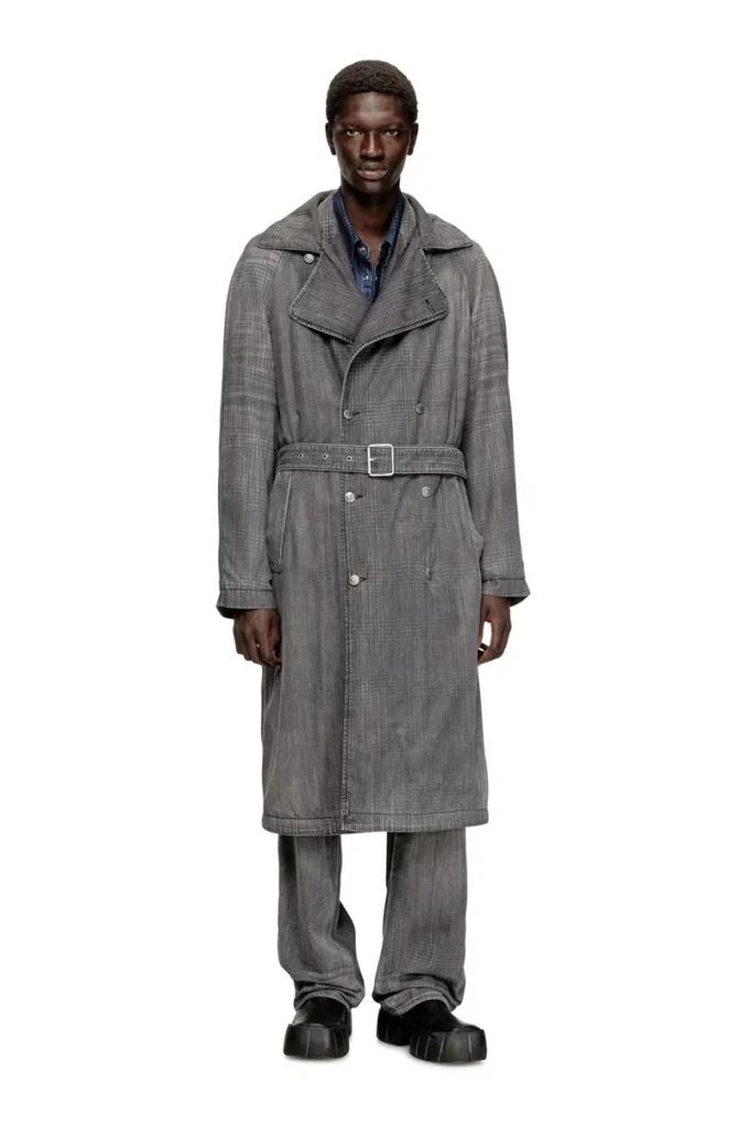 d-matthew-s Trench-coat en denim à motifs