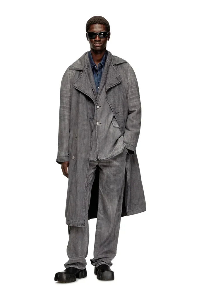 d-matthew-s Trench-coat en denim à motifs