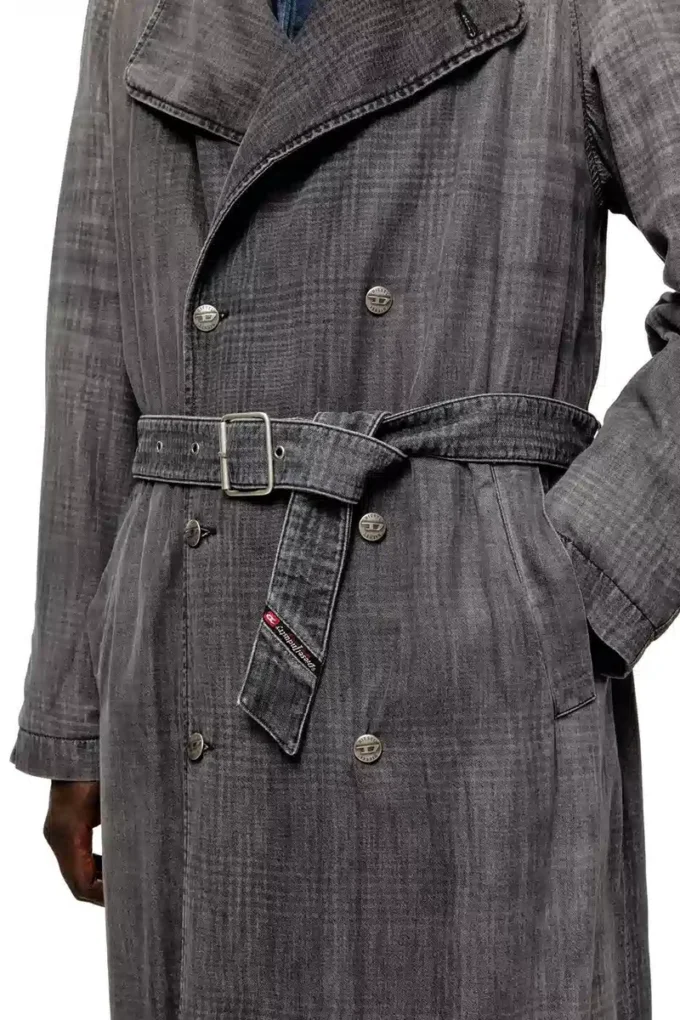 d-matthew-s Trench-coat en denim à motifs