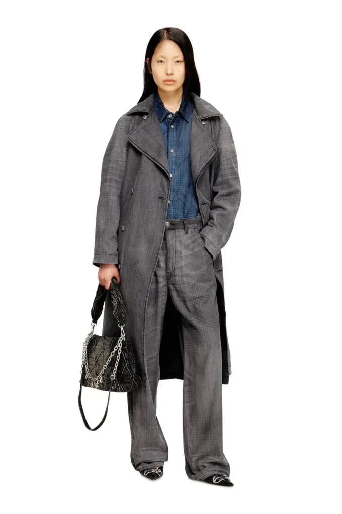 d-matthew-s Trench-coat en denim à motifs