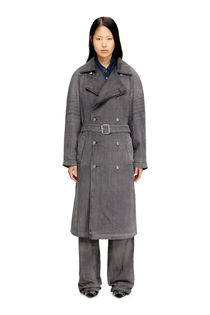 d-matthew-s Trench-coat en denim à motifs