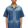 d-nabil-d Chemise de bowling en denim effet contrasté