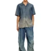 d-nabil-s3 Chemise de bowling en denim fluide dégradé