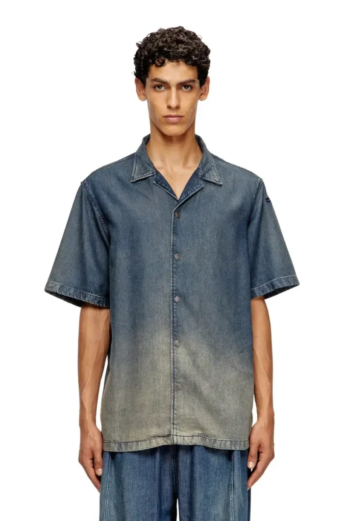 d-nabil-s3 Chemise de bowling en denim fluide dégradé