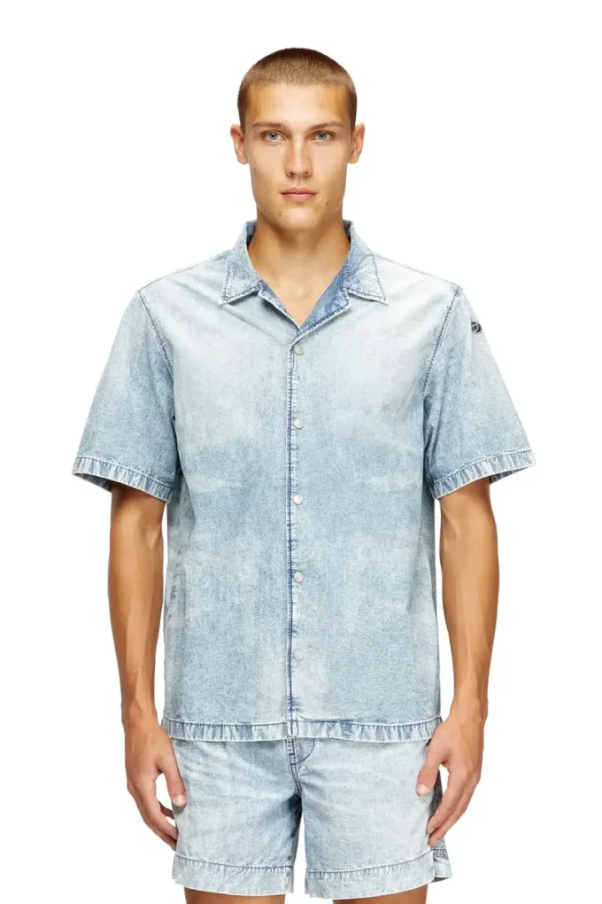 d-nabil-s4 Chemise de bowling en denim marbré