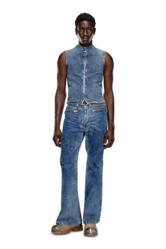 d-nata-fse Haut sans manches en denim avec détails motard