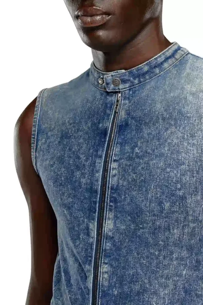 d-nata-fse Haut sans manches en denim avec détails motard
