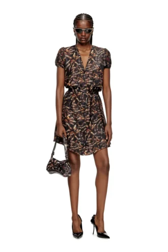 d-ollish Robe en viscose avec ceinture à la taille