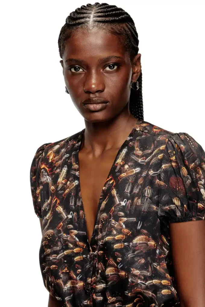 d-ollish Robe en viscose avec ceinture à la taille