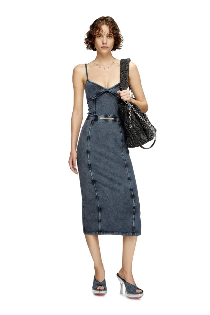d-ony Robe midi en jersey effet denim