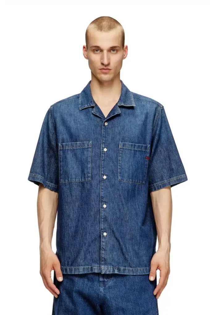 d-paroshort Chemise de bowling en denim
