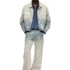 d-ranger Veste trucker en denim jacquard Prince de Galles