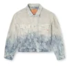 d-ranger Veste trucker en denim jacquard Prince de Galles