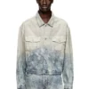 d-ranger Veste trucker en denim jacquard Prince de Galles