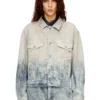 d-ranger Veste trucker en denim jacquard Prince de Galles