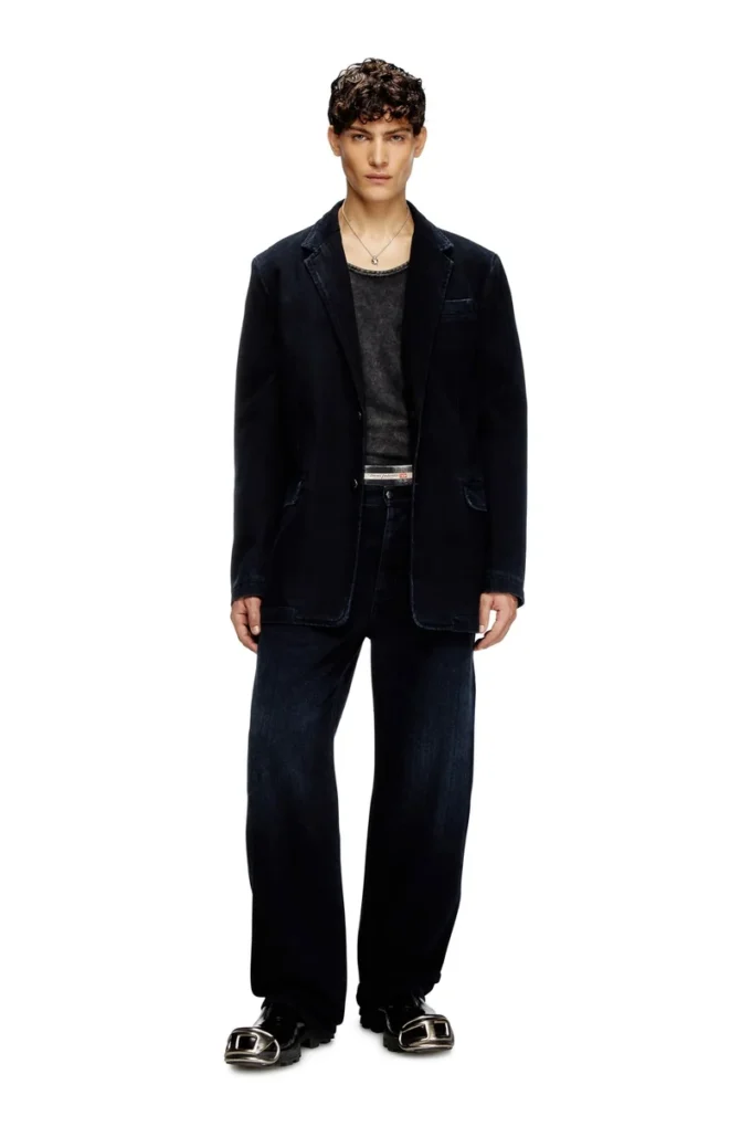 d-reger-d Blazer en denim légèrement traité