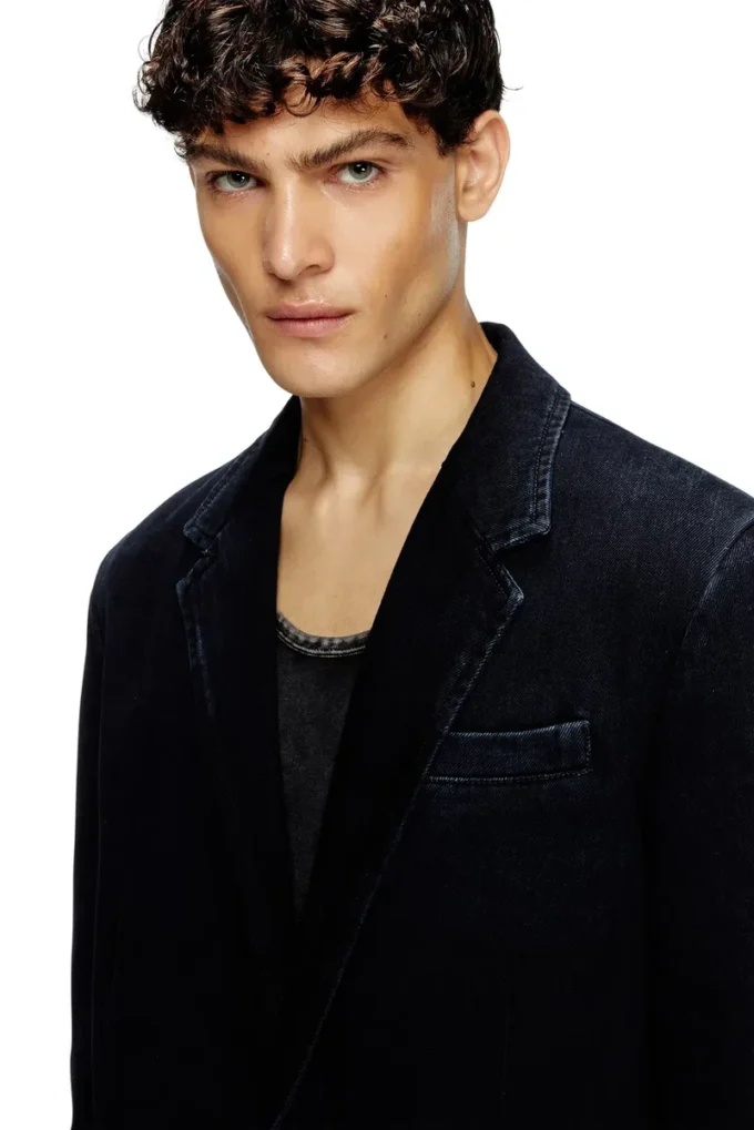 d-reger-d Blazer en denim légèrement traité