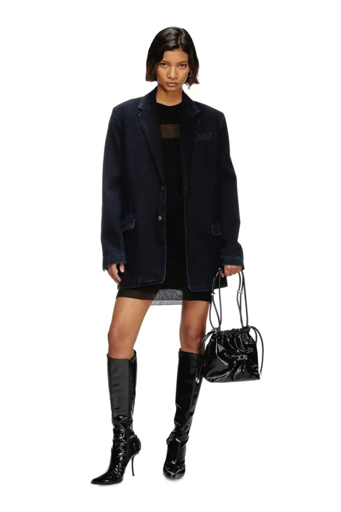 d-reger-d Blazer en denim légèrement traité