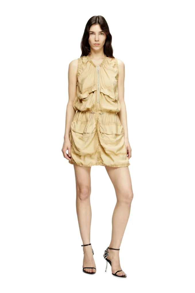 d-resden Robe cargo en viscose-nylon traité