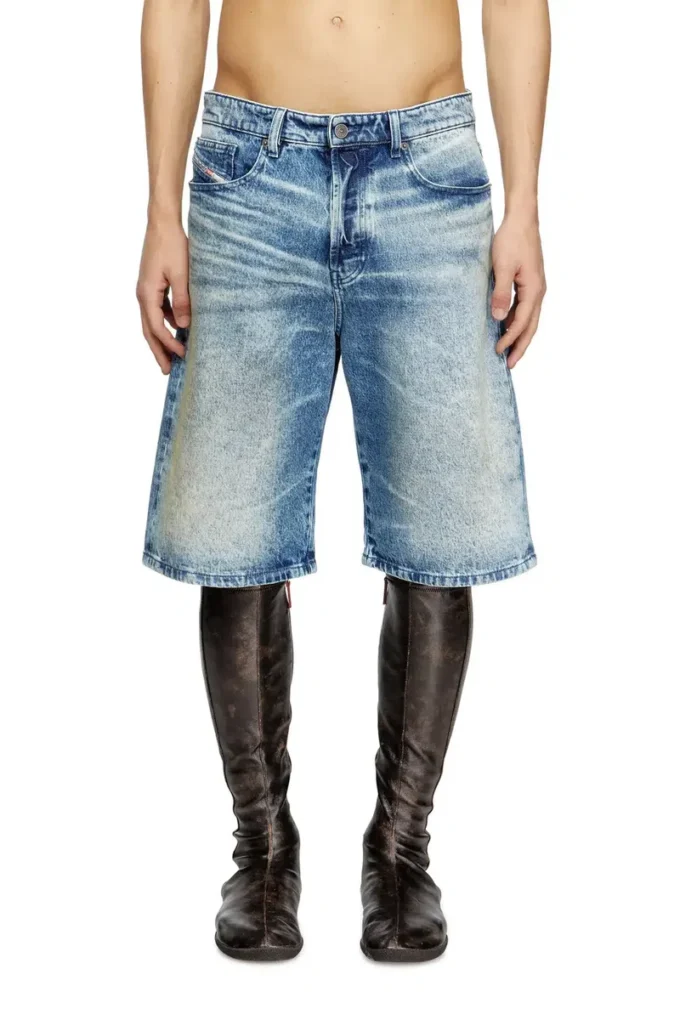 d-rixford-s Short en denim avec imprimé paroles de chanson