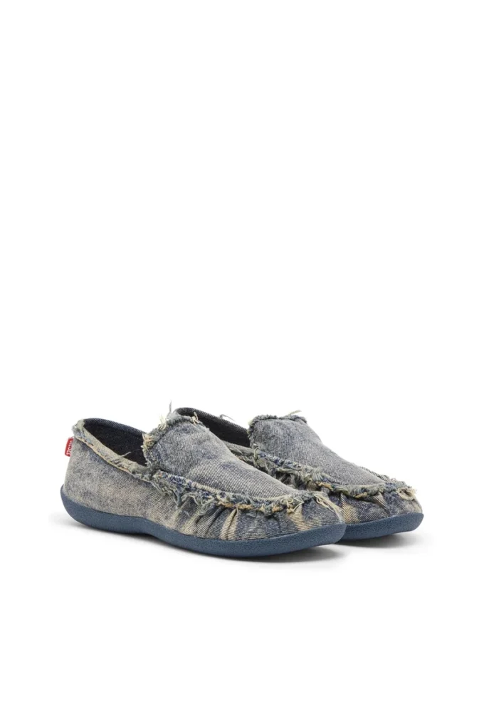 d-shock moc D-Shock – Mocassins en denim vieilli