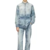 d-simp-fsh Chemise en denim nid d&rsquo;abeille vieilli