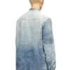 d-simp-fsh Chemise en denim nid d&rsquo;abeille vieilli
