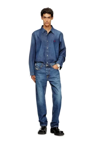 d-simply Chemise en denim avec logo brodé