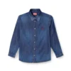 d-simply Chemise en denim avec logo brodé