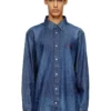 d-simply Chemise en denim avec logo brodé