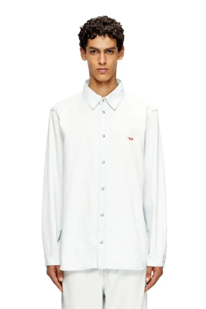 d-simply Chemise en denim effet délavé