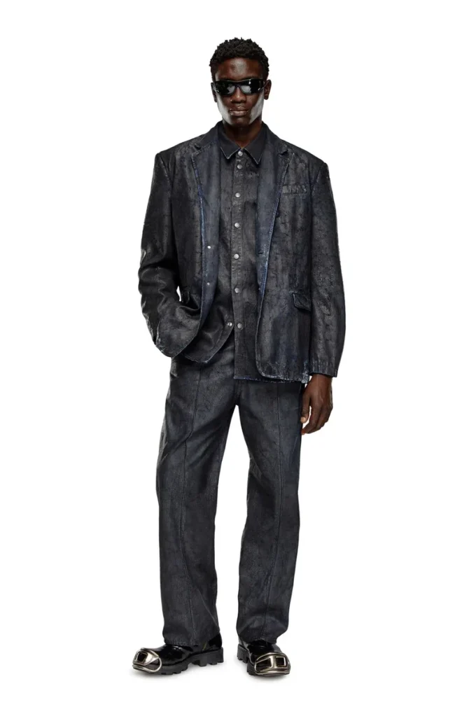 d-simply-fse Chemise en denim avec revêtement craquelé