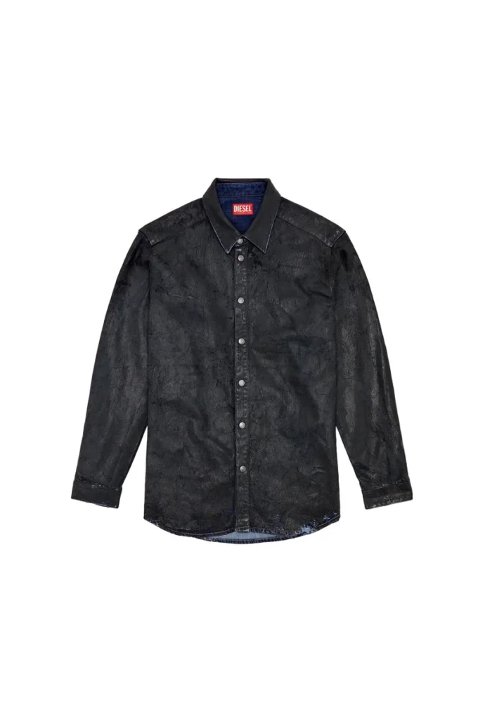 d-simply-fse Chemise en denim avec revêtement craquelé
