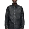 d-simply-fse Chemise en denim avec revêtement craquelé