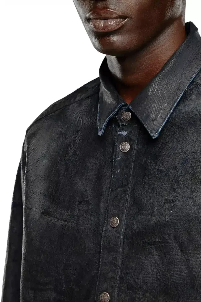 d-simply-fse Chemise en denim avec revêtement craquelé