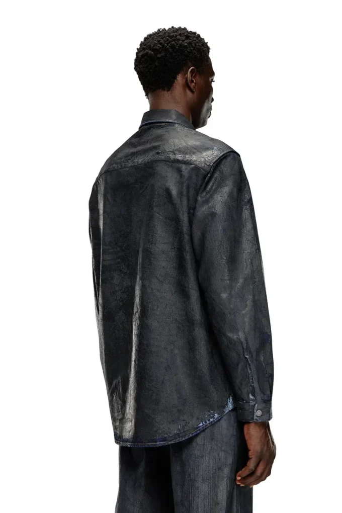 d-simply-fse Chemise en denim avec revêtement craquelé