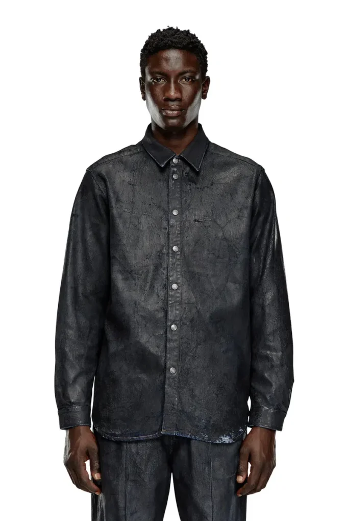 d-simply-fse Chemise en denim avec revêtement craquelé