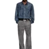 d-simply-s13 Chemise en denim fluide Prince de Galles