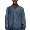 d-simply-s13 Chemise en denim fluide Prince de Galles