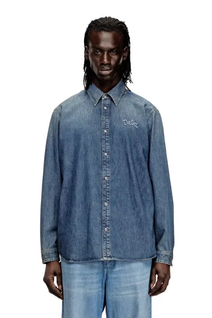 d-simply-s15 Chemise en denim avec broderie dans le dos
