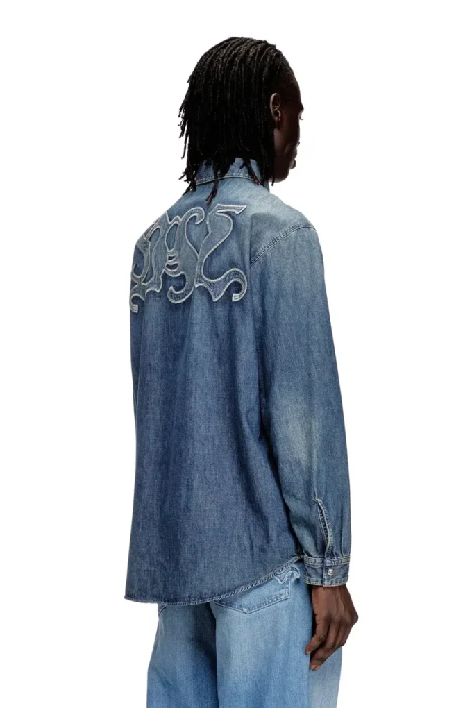 d-simply-s15 Chemise en denim avec broderie dans le dos