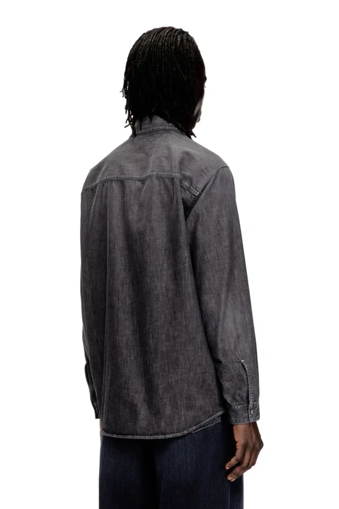 d-simply-s15 Chemise en denim avec emblème brodé